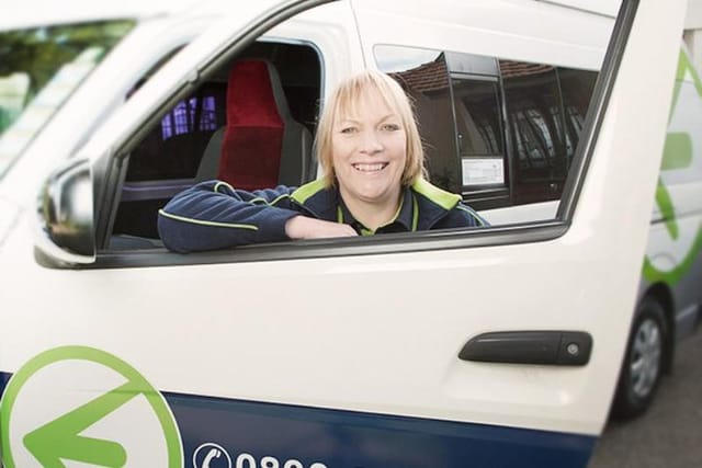 A friendly Super Shuttle driver picks you up right on your doorstep